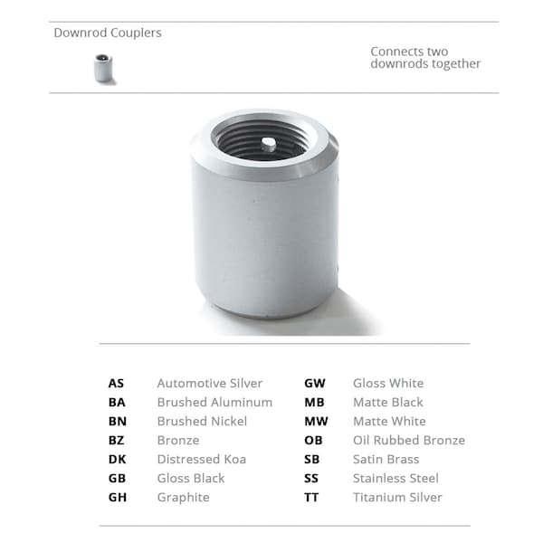 Ceiling Fan Downrod Coupler In Steel